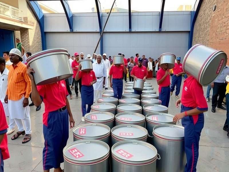 Dabbawala Challenge game cover: Protagonist Rahul Shinde (young Mumbai dabbawala in traditional white uniform and Gandhi cap) carrying a wooden tiffin crate, with Mumbai's local train and iconic CST building in the background, surrounded by Mumbai cultural symbols like vada pav, chappati, and local train tickets